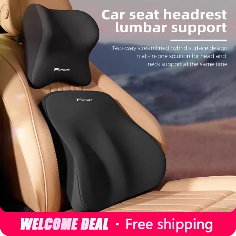 Poggiatesta per auto Supporto lombare Cuscino lombare Schienale in memory foam Cuscino lombare Cuscino per il collo confortevole per auto Accessori per auto