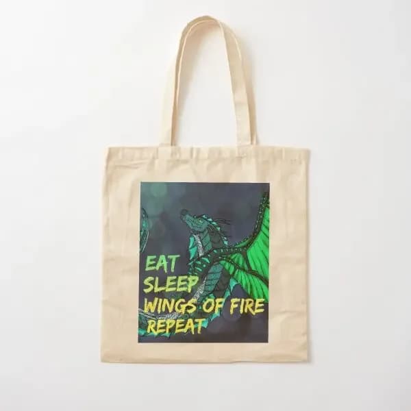 Eat Sleep Wings Of Fire Repeat Dragon Co Borsa in tela Shopper casual Borsa a tracolla pieghevole da donna riutilizzabile stampata alla moda