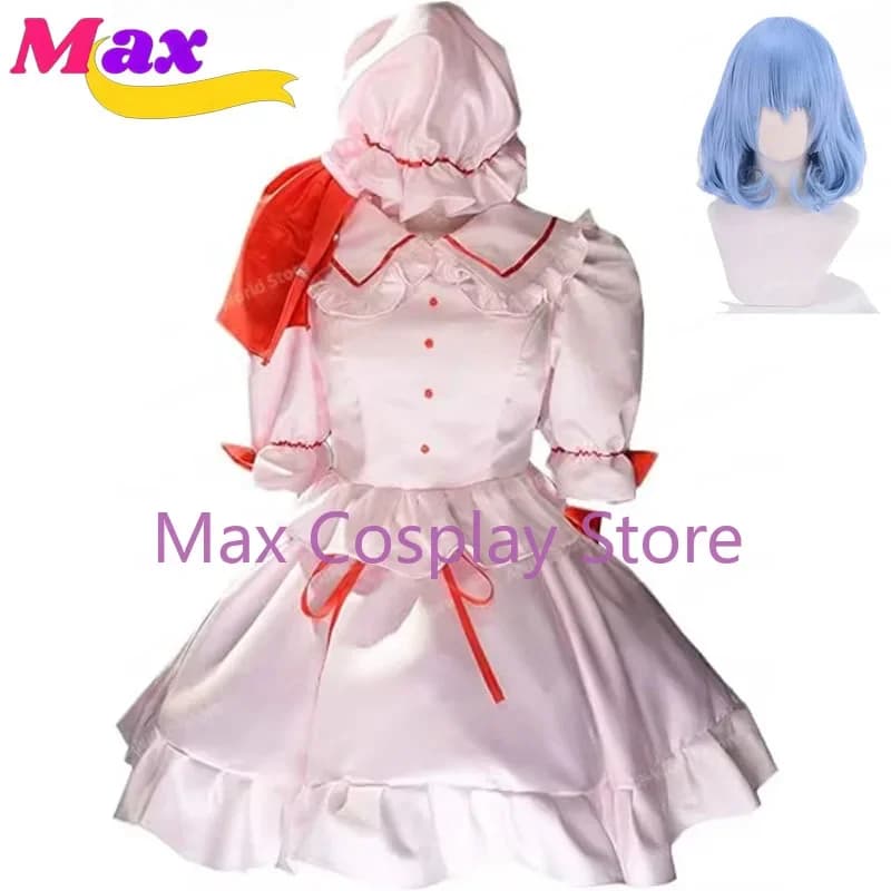 Max Cos Anime Touhou Project Remilia Scarlet Costume Cosplay Pink Dress Cosplay Lolita Halloween Parrucca Christmas