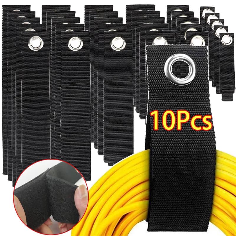 3/5/10Pcs Heavy-Duty Storage Straps Reusable Hook Loop Strap Extension Cord Organizer Cable Ties Hose Storage Accessory