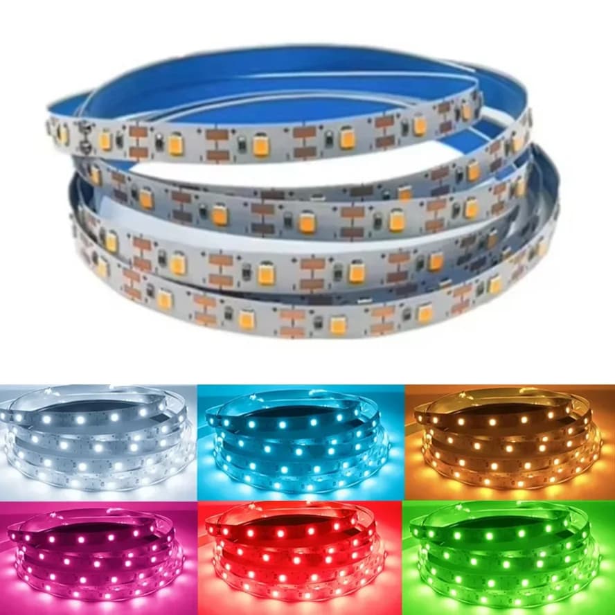 Striscia LED 60 LED/m DC12V SMD2835 Striscia domestica Rosso Blu Verde Giallo Rosa Bianco caldo Barra lampada morbida tagliabile flessibile per la decorazione domestica
