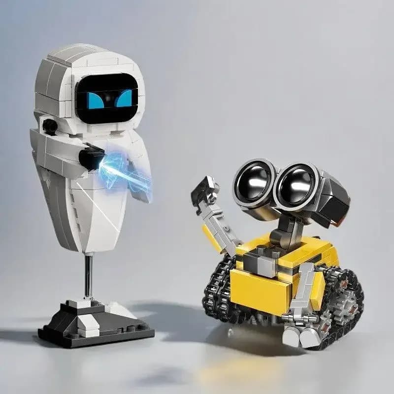 Kit di Montaggio Robot a Piccole Particelle Wall.E Eve, Modellino Action Figure, Giocattolo Educativo per Ragazzi, Collezionabile Senza Effetti Speciali