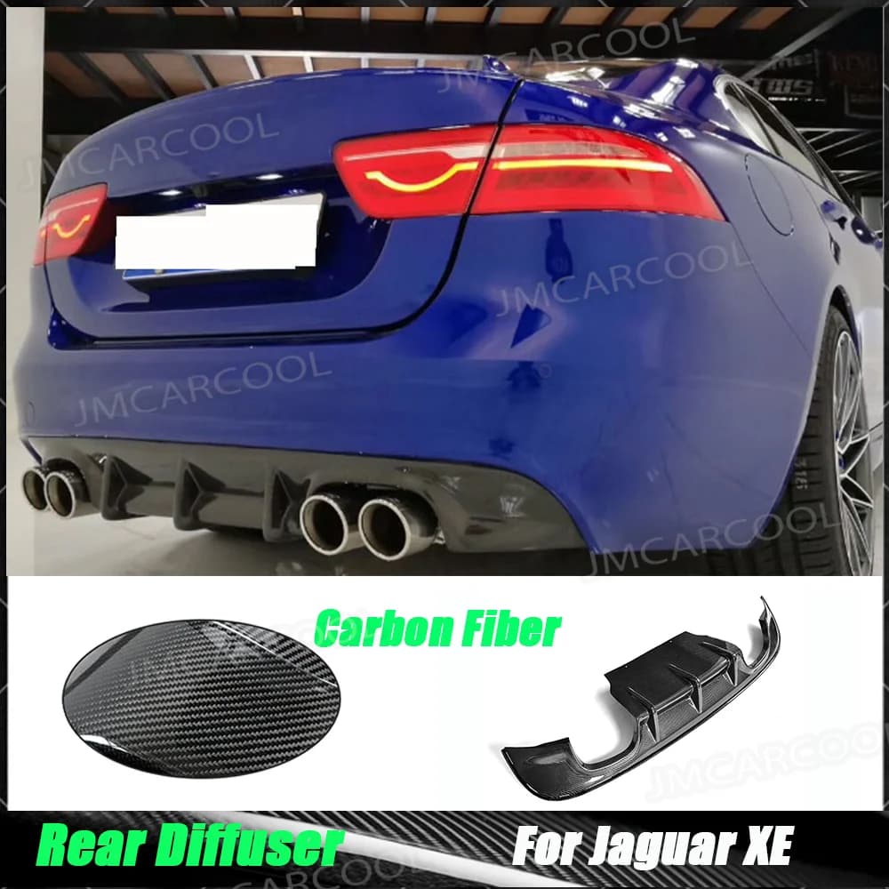 Carbon Fiber Rear Bumper Lip Diffuser For Jaguar XE Sedan 4-Door 2015 2016 2017 Car FRP Bumper Apron Guard Plate FRP