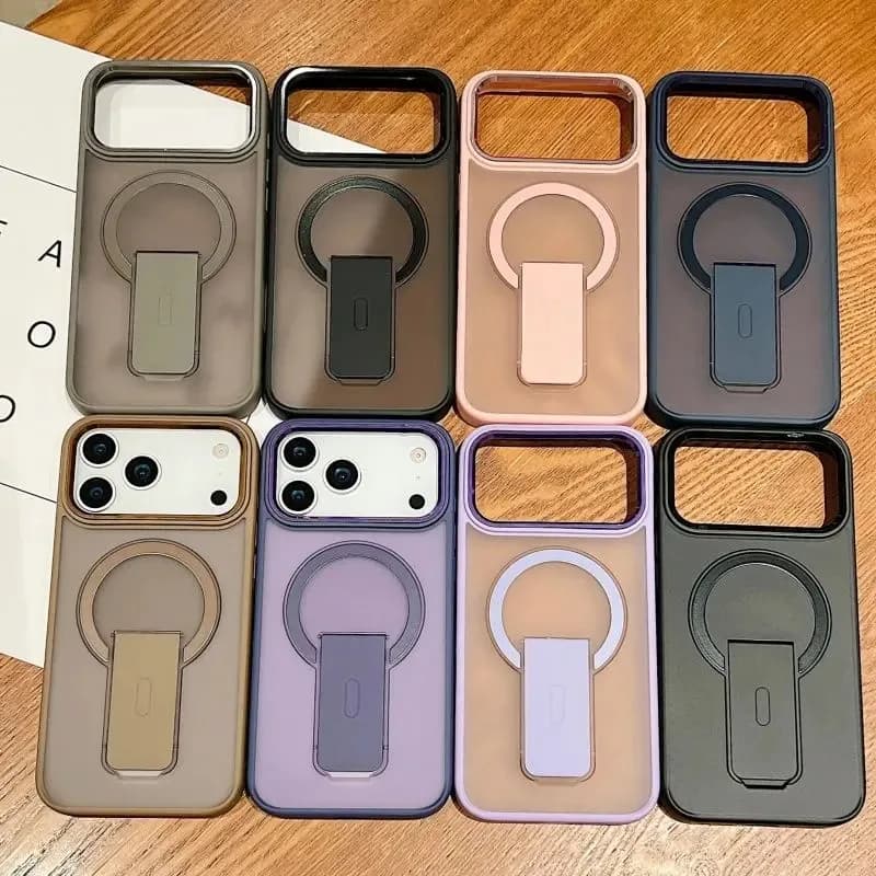 Custodia Protettiva Multifunzione con Supporto per iPhone 17 Air 16 15 14 13 12 11 Pro Max Plus 17E Antiurto Delicata sulla Pelle Nove Colori