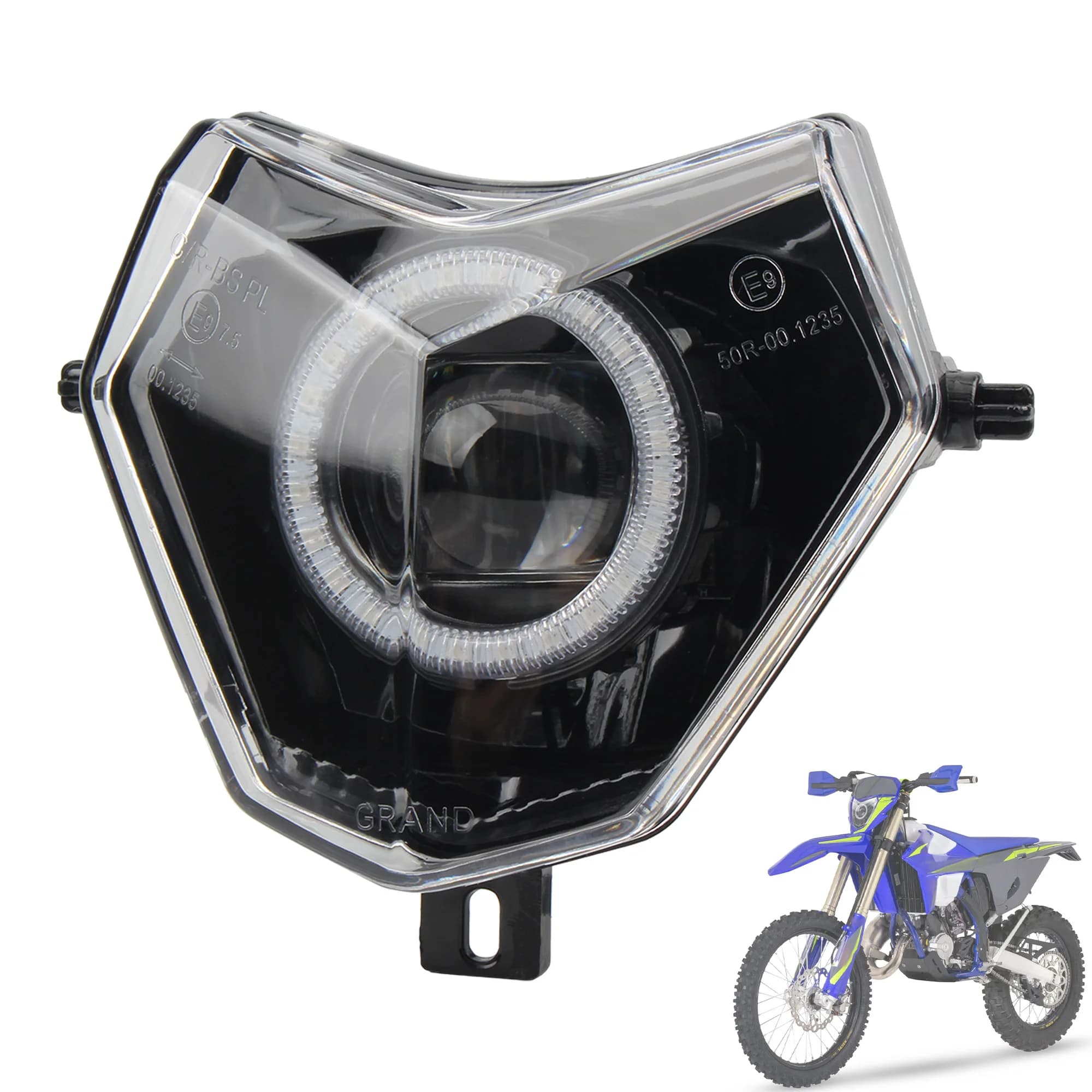 Fari LED per moto APP apertura controllata Bluetooth Angel Eyes per accessori motocross Sherco Pit Dirt Bike