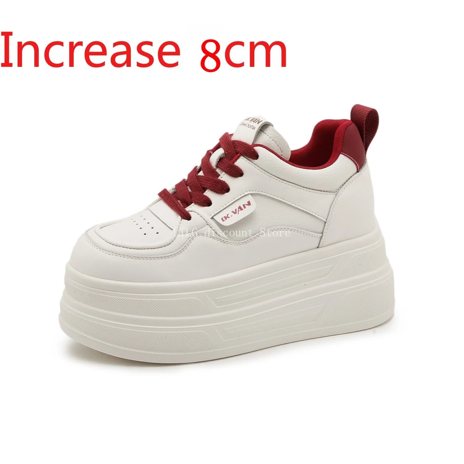 8cm chunky sneaker Student Boardwalk Casual Shoes Increased Height White Woman Shoes，zapatos Mujer ，Tennis Female，ladies Shoes