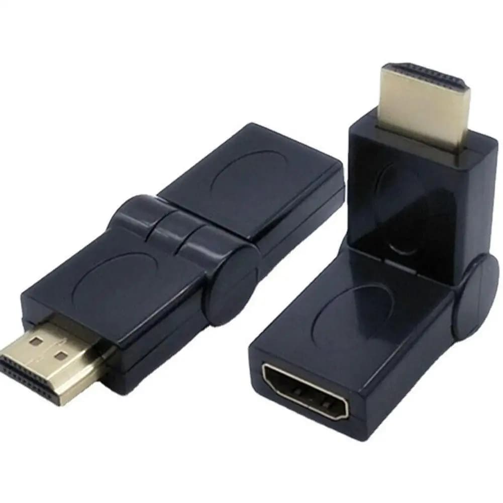 Swivel adapter male-female HDMI cable adjustable with 360-degree angle Revolving connector extender for wall TV K9X6