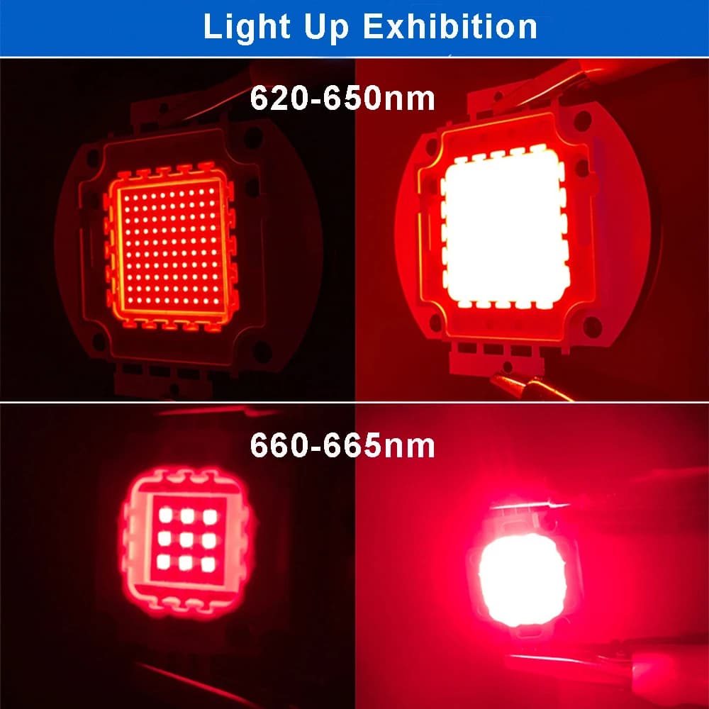 LED a Luce Rossa 620-625nm, 660-665nm, Diodo Emettitore di Luce Integrato ad Alta Potenza 10W 20W 30W 50W 100W per Piante