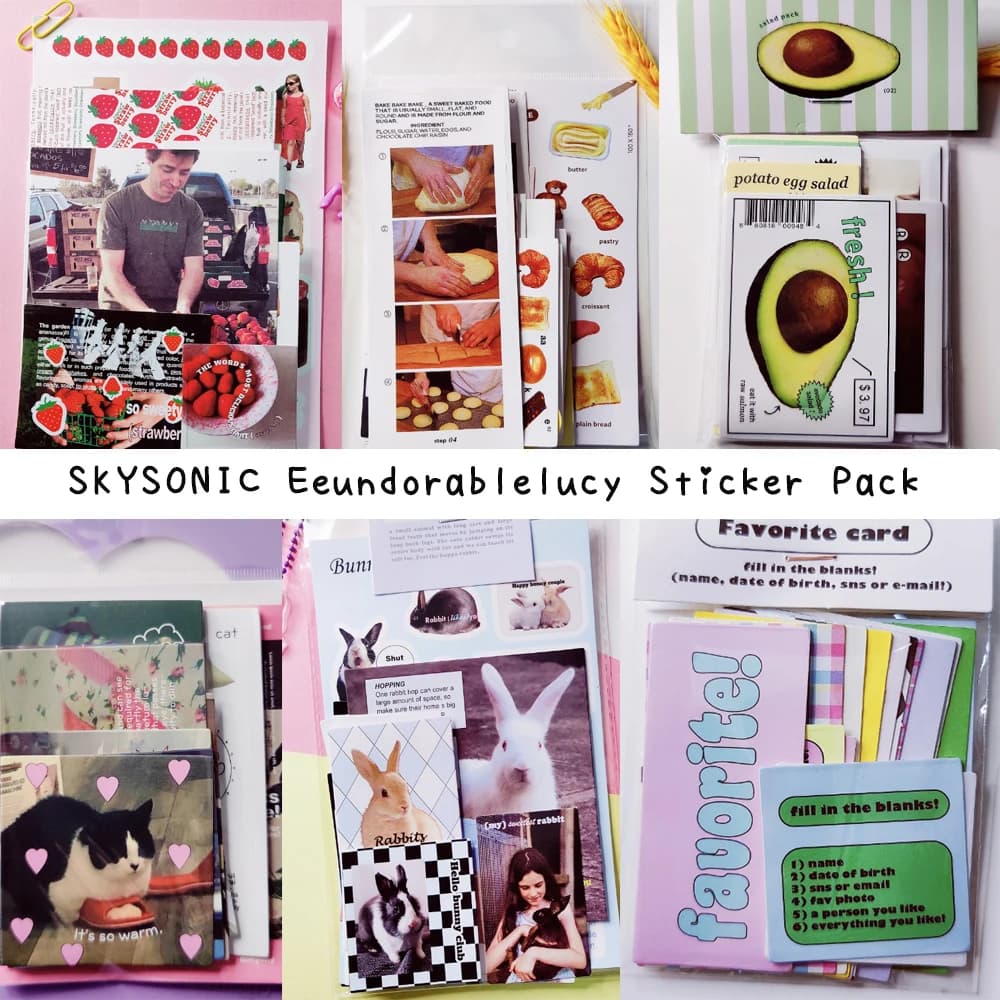 SKYSONIC Part 2 Sticker Pack Korean Decorative Paper Stickers Packaging Paper Material Journal Scrapbooking Decor Supplies Set