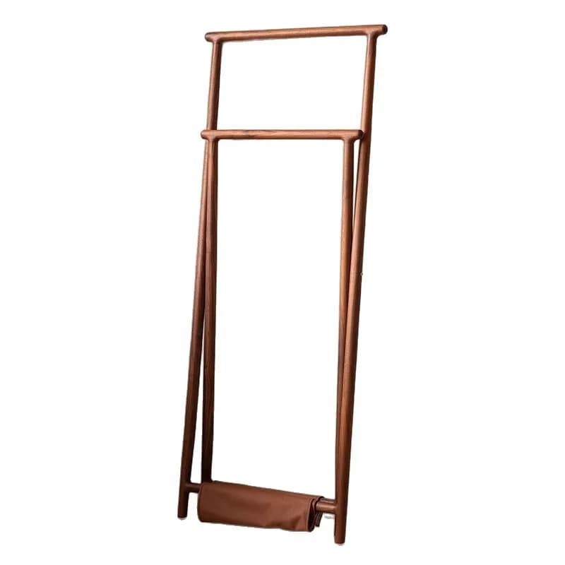 #North American Black Walnut Folding Hanger Medium Antique Style Bedroom Bedside Night Clothes Floor Double Pole Hanger