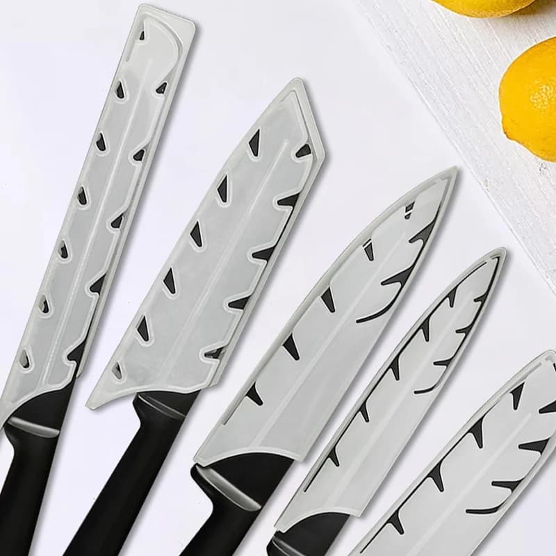 1PCS 3.5/5/7/8 Inches Kitchen Knife Black White Plastic Knife Blade Cover Blade Protective Edge Protective Case