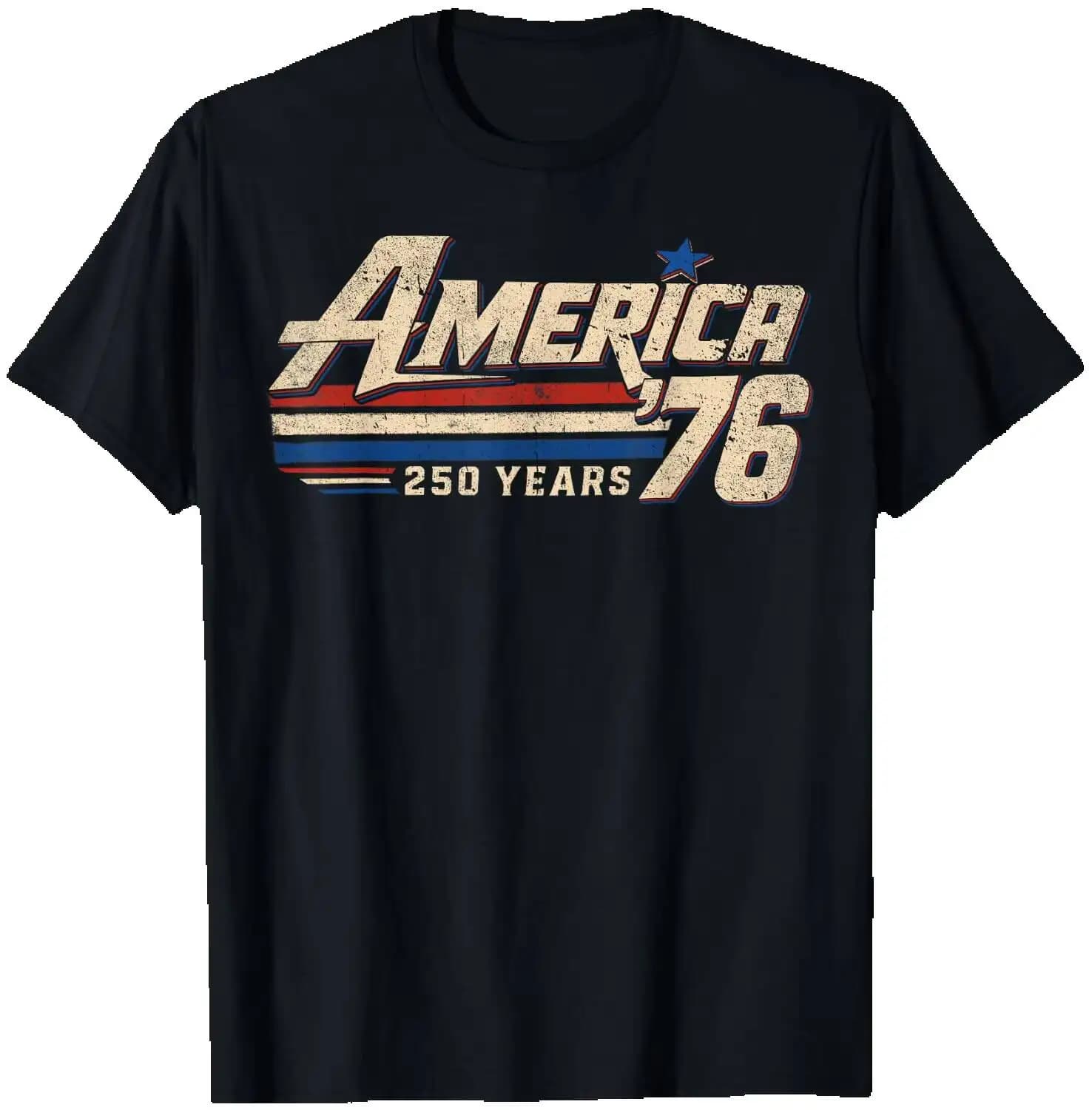 America 76 Retro 250 Years 1776 2026 250Th Anniversary USA T-Shirt Summer Short-Sleeved Breathable Sweat-Wicking Versatile