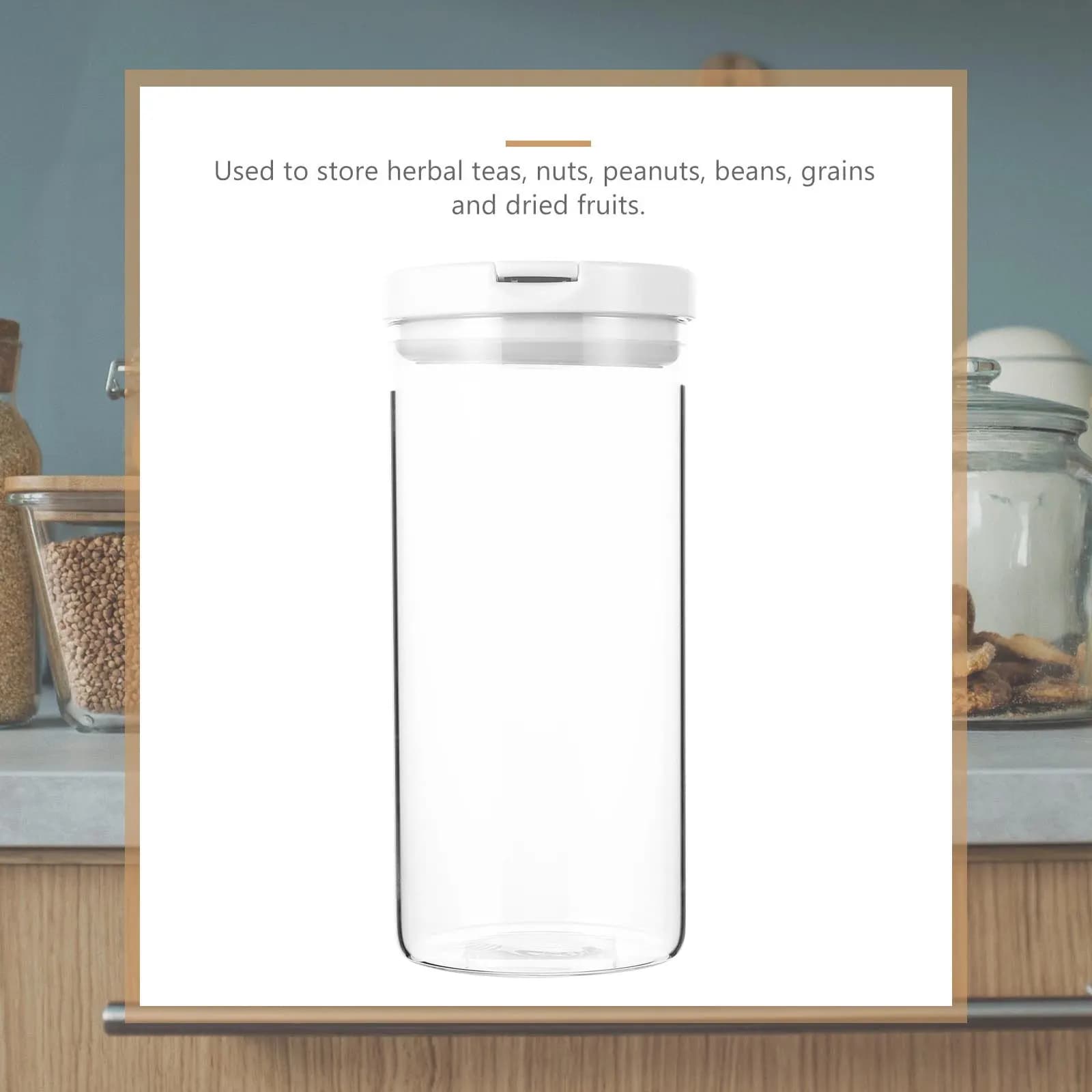 1Pcs High Quality Glass Vacuum Seal Jar Moisture Insect Proof Storage Canister for Tea Coffee Grains Nuts Dried Fruits Kitchen