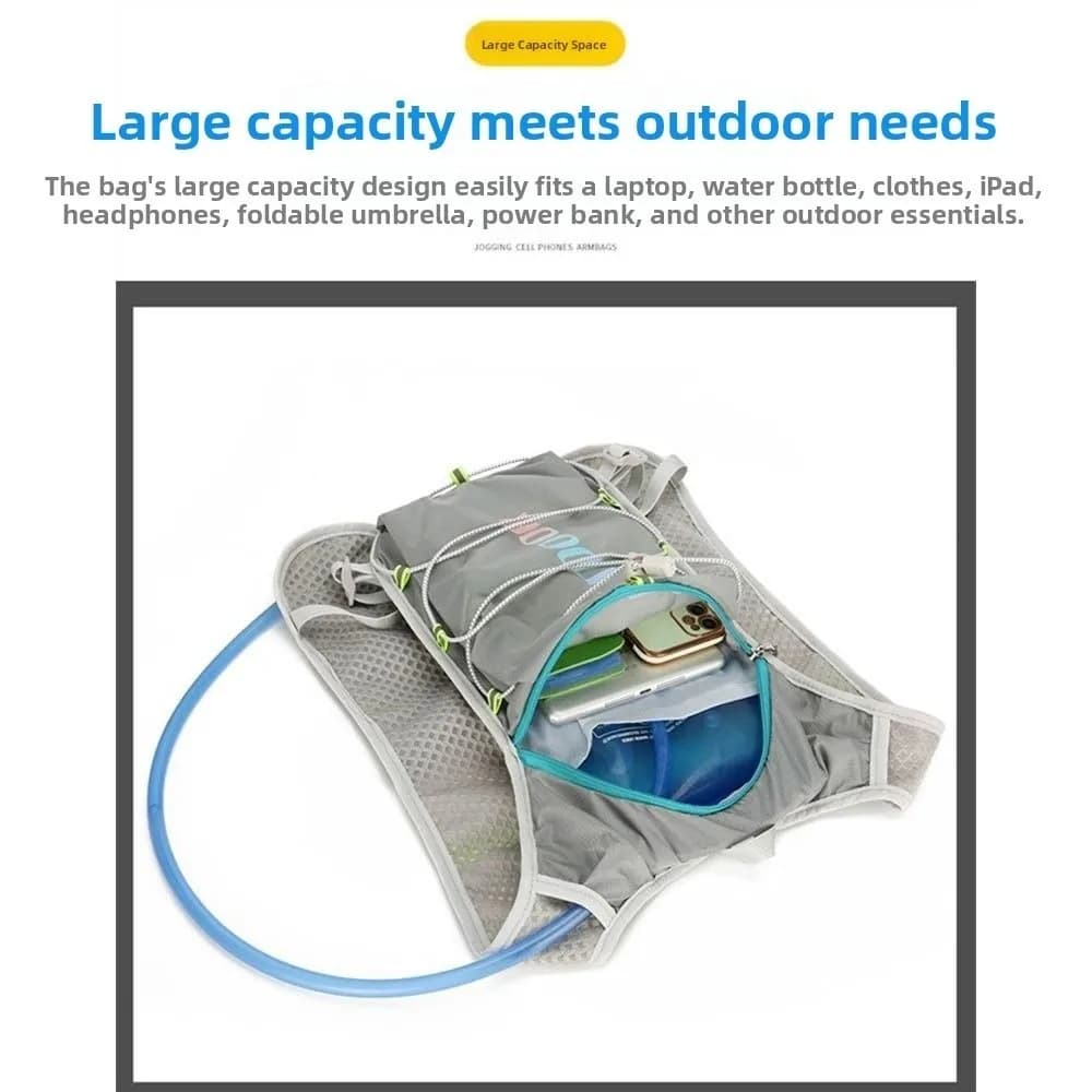 Breathable Hydration Pack Ultra-light Multiple Pockets Running Hydration Vest Adjustable Convenient Hydration Jogging Vest