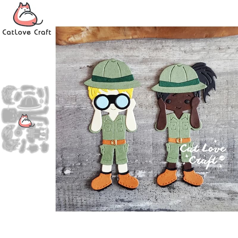Catlove binocolo Outdoor Safari Boy Girl Metal Cutting Dies Scrapbooking Stencil Die Cuts Card Making Craft goffratura nuovo 2023