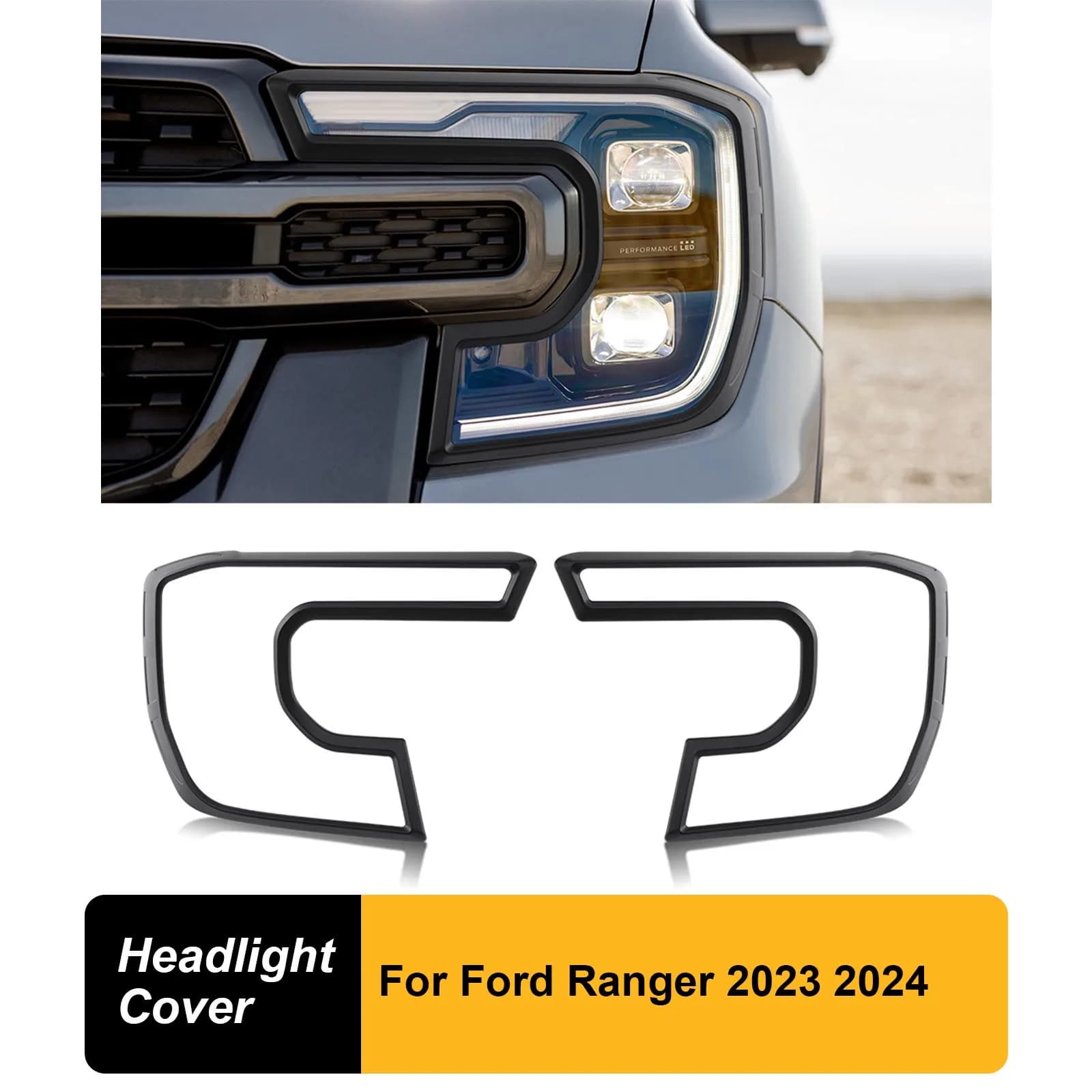 Lampada anteriore Guard Protector Fari Luci frontali Copertura per Ford Ranger Raptor T9 2023 2024 Next Gen Accessori
