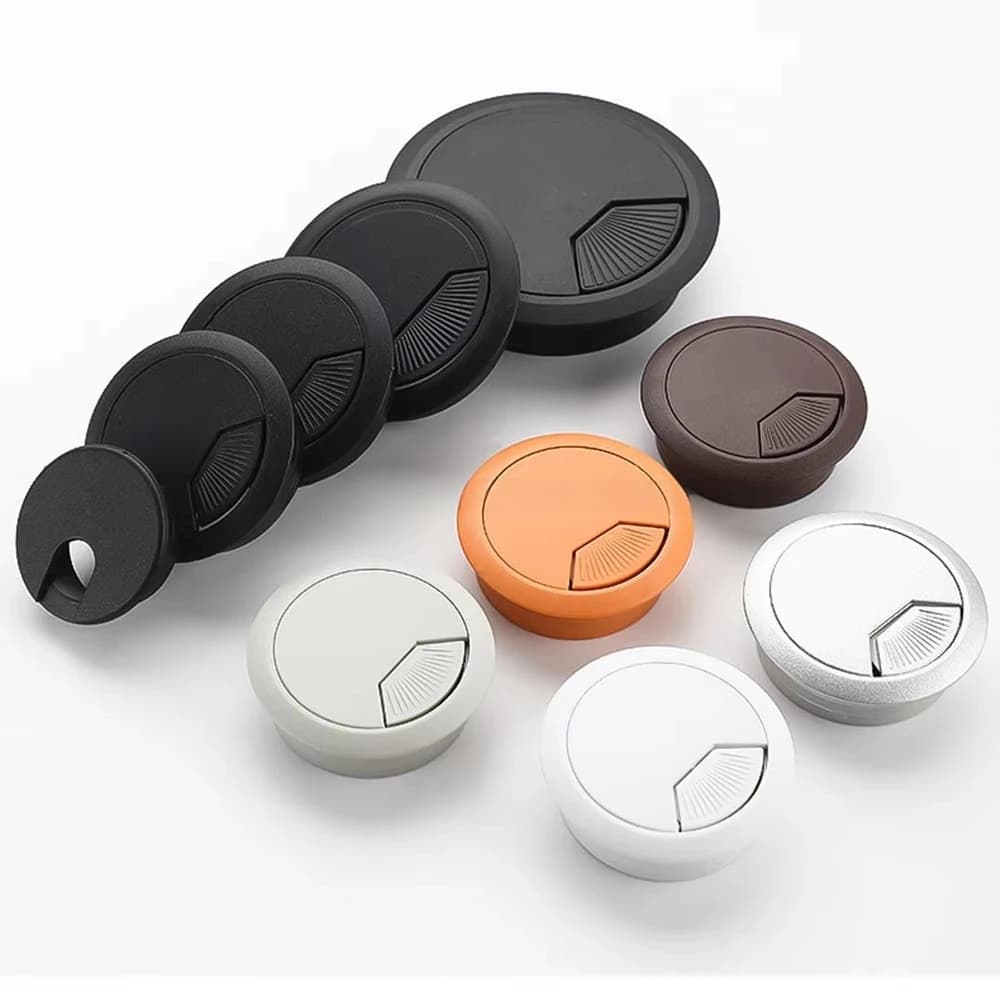 1 Piece Desk Cable Hole Cover ABS Plastic Cord Grommet 50mm 53mm 60mm 80mm Wire Organizer for Office Furniture Cable Management