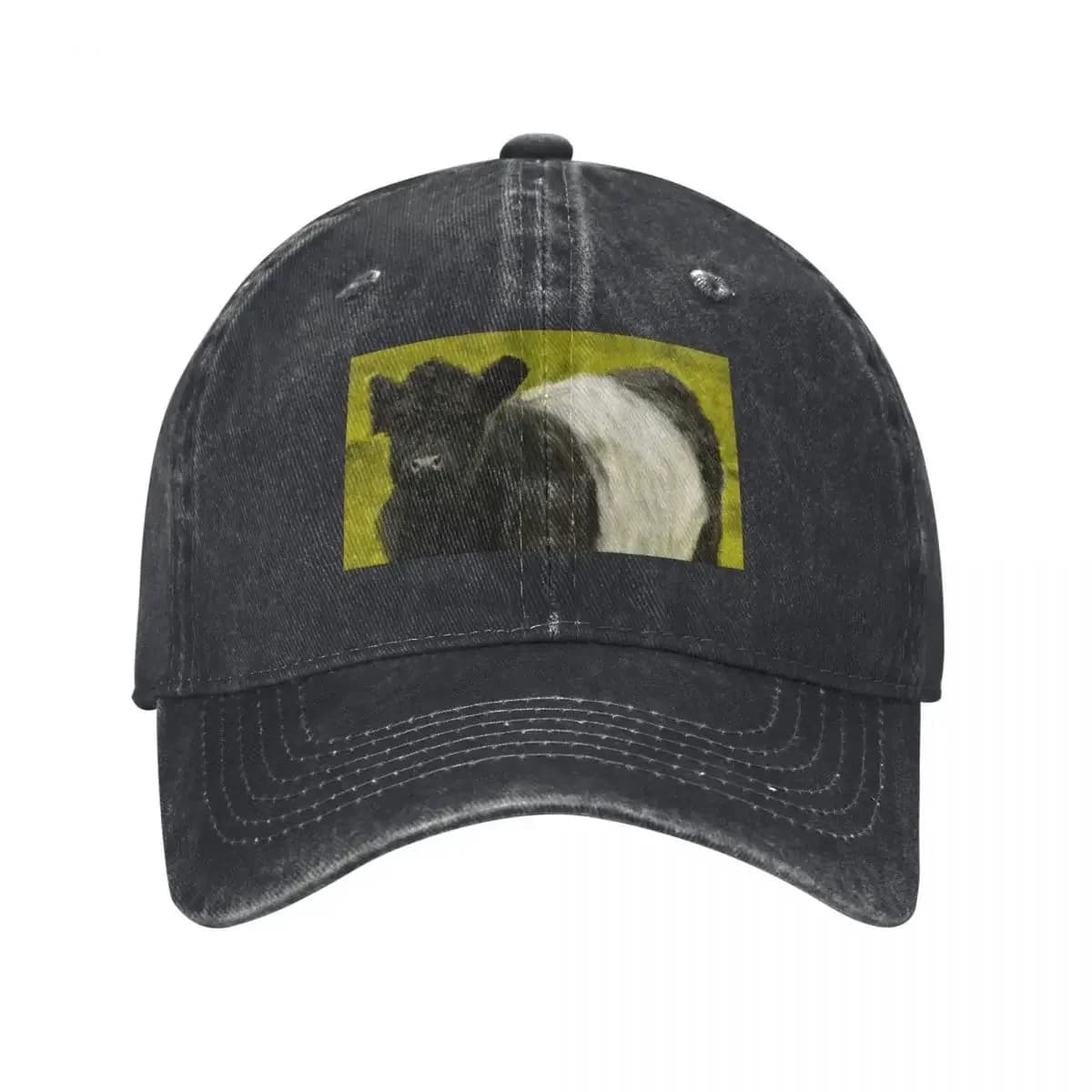 Belted Galloway Cow, Cute Farm Animal, Belted Galloway Cattle Oil Paint, Scottish Belted Galloway Cattle Baseball Cap