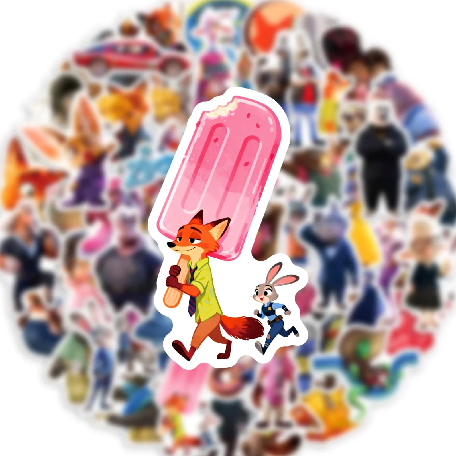 110 Pezzi Adesivi Carini Disney Animazione Zootopia 2 Decorazione Fai-da-Te per Telefono, Quaderno, Valigia, Laptop, Frigorifero, Graffiti, Adesivi Cartoon