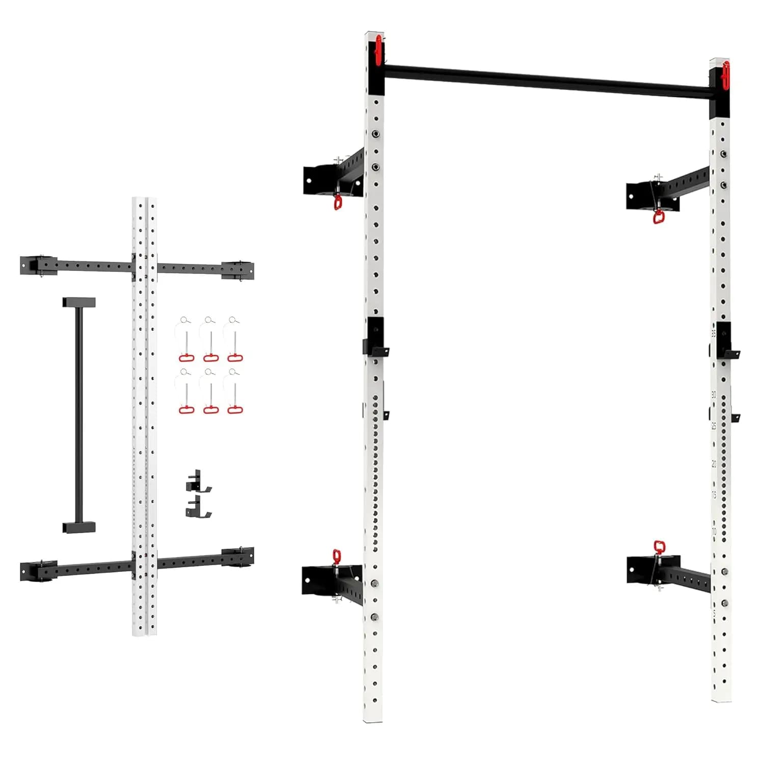 Foldable Squat Rack with Adjustable Traction Bar, Capacity 450 kg, Wall Mounting, Adjustable Libra, Customizable