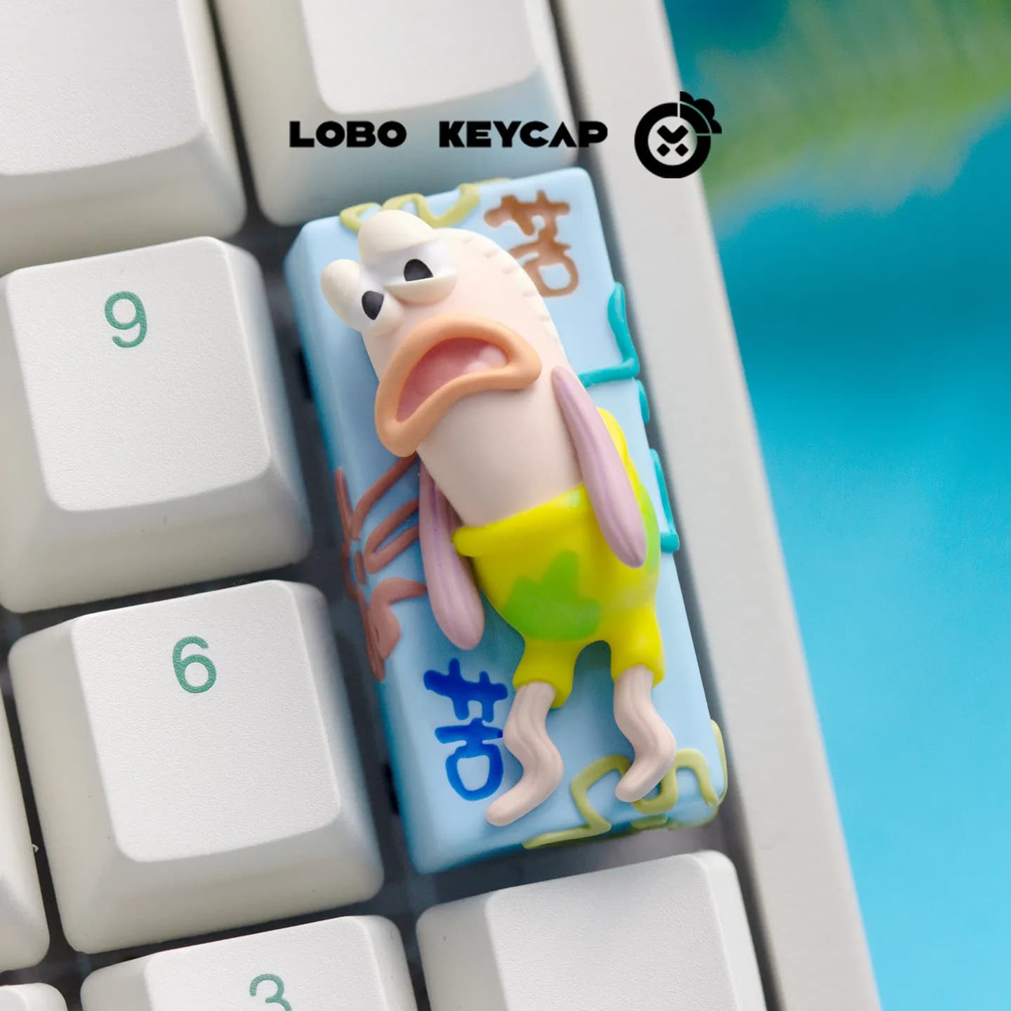 Keycap Personalizzato LOBO Life Bitter Fish Anime, Tasti DIY Carini per Tastiera Meccanica, Keycap 2U Sostituibile in Resina, Regalo per PC