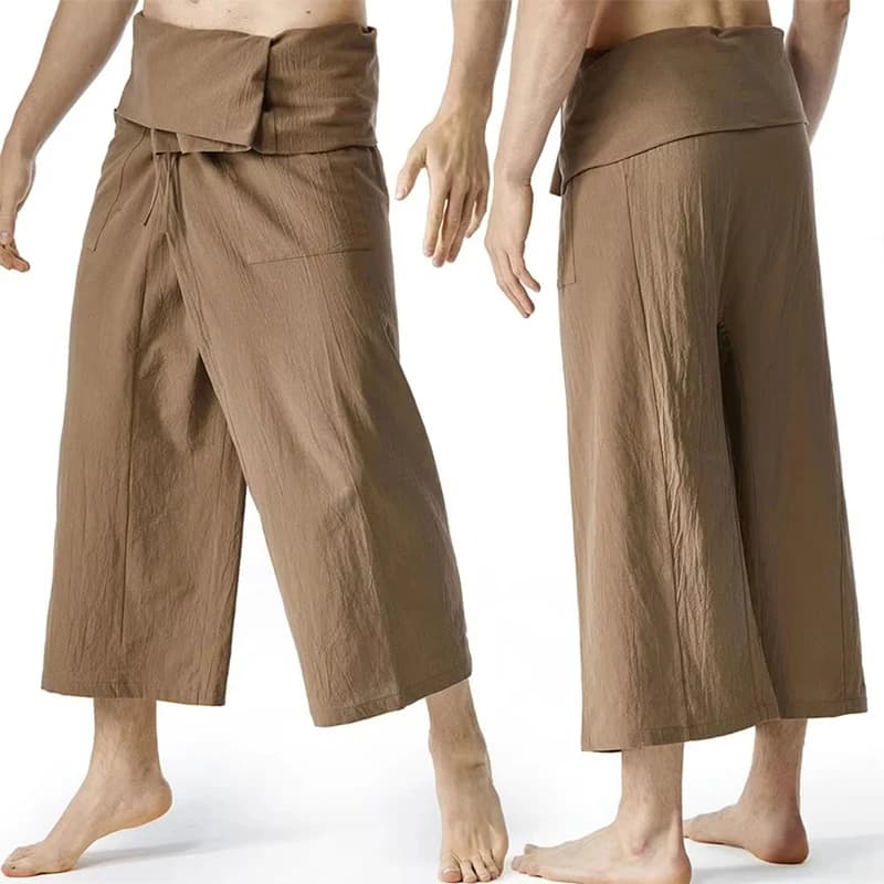 Pantaloni Thai Fisherman Casual Larghi da Uomo, Pantaloni Harem con Coulisse a Gamba Larga, Pantaloni da Arti Marziali, Pantaloni Yoga da Donna, Pantaloni Pirata