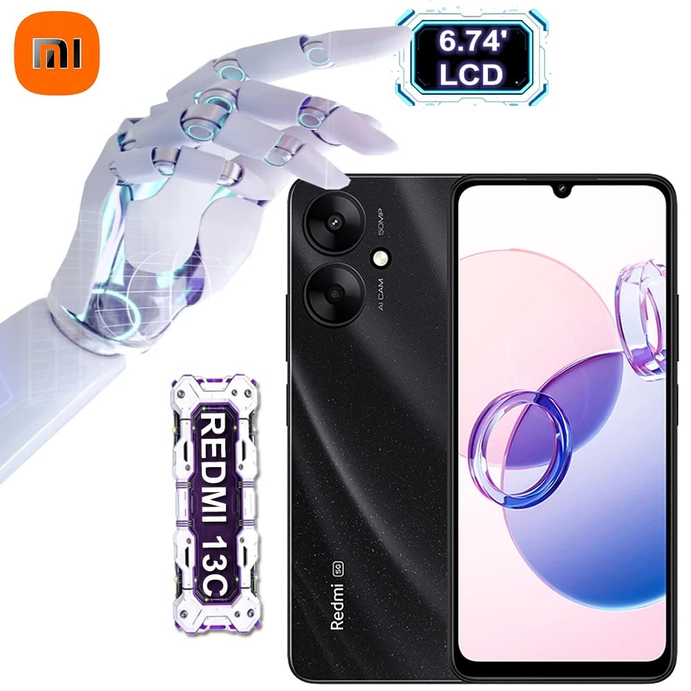 [EU/US/UK Specifications] Fashionable Original Smartphone Redmi 13C 4G MIUI 5000mAh GPS NFC Type-C with 3.5 mm headphone connector
