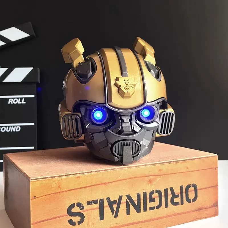 Trasformatori originali Altoparlanti Bluetooth Bumblebee Head Altoparlante Bluetooth Doppio altoparlante Luce pesante Basssuitable,Tf, Radio Fm
