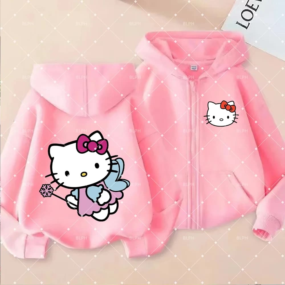 Simpatica Felpa per Bambine Hello Kitty con Design Adorabile, Perfetta per l'Uso Quotidiano e le Uscite Casual