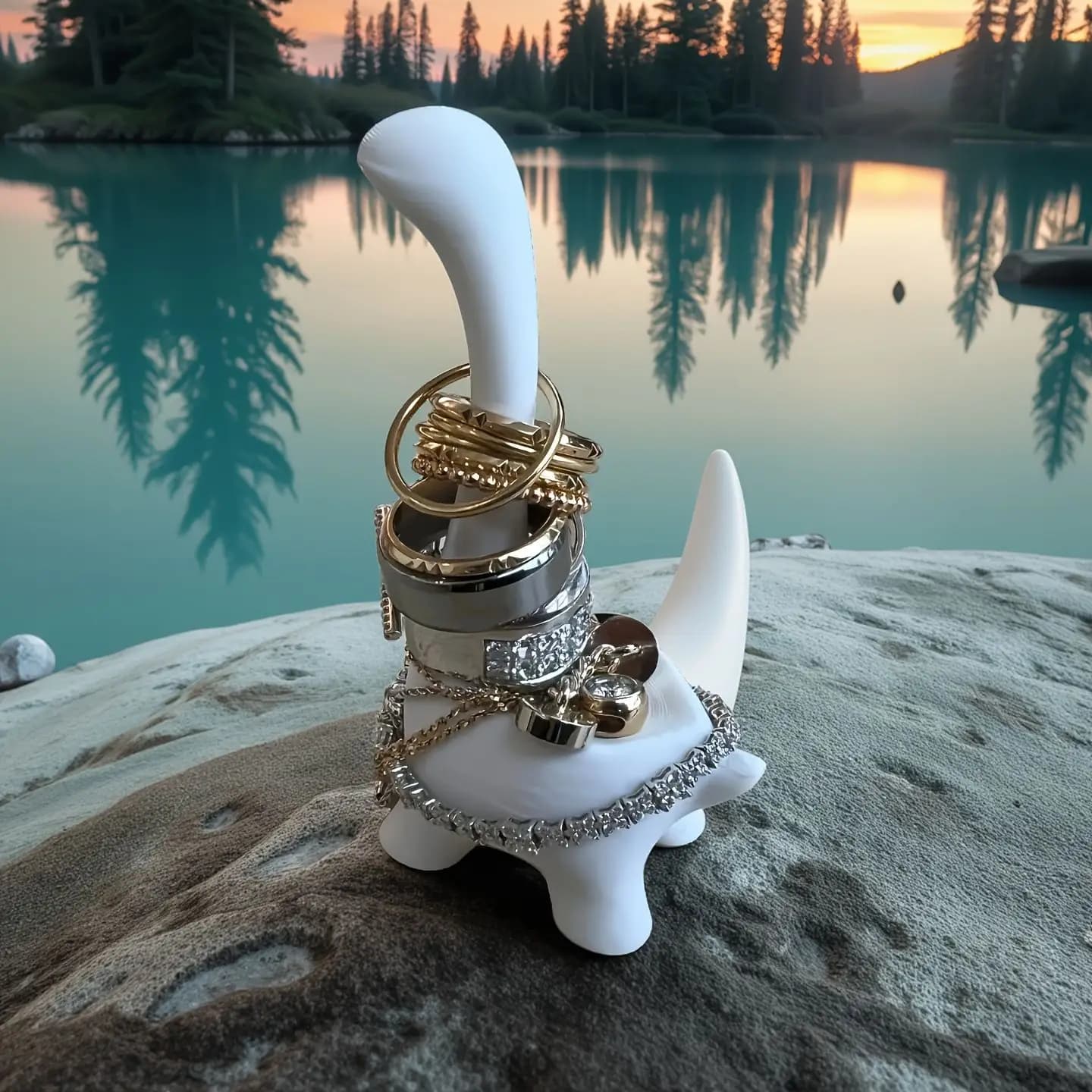 Espositore per Anelli a Forma di Alpaca, Ornamento da Scrivania Creativo Stampato in 3D, Decorazione Artistica per la Casa e Regalo