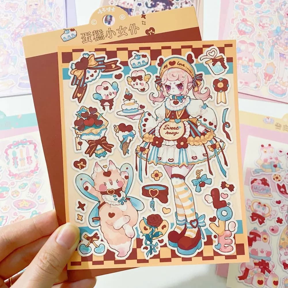 Adesivo personaggio coreano per cancelleria per album Ragazza carina Fiocchi Idol Card Deco Adesivo Telefono fai da te Valigia per laptop
