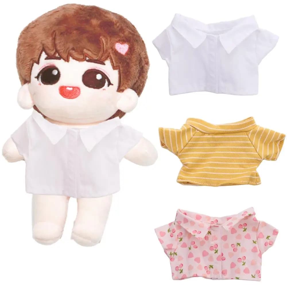 Spogliatoio Accessori per bambole Strisce Manica corta T-shirt bianca nera 20 cm Vestiti per bambole Bambola Peluche Abbigliamento Camicia per bambole Pantaloni per bambole