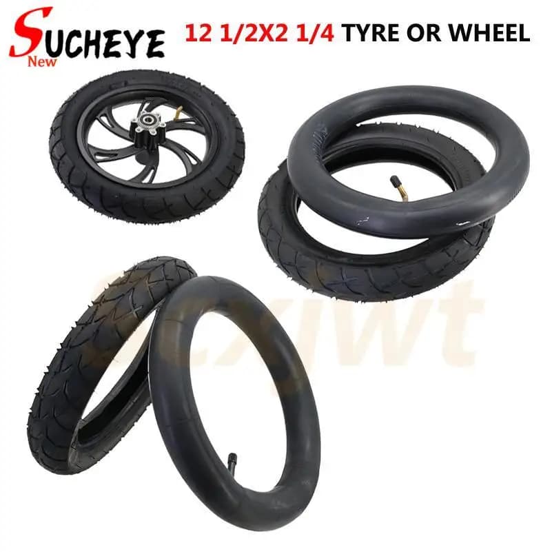 High quality 12 1/2X2 1/4 Wheel Tire & Inner Tube and Rim Fit For Electric Scooters E-bike Folding Bicycles Accessories