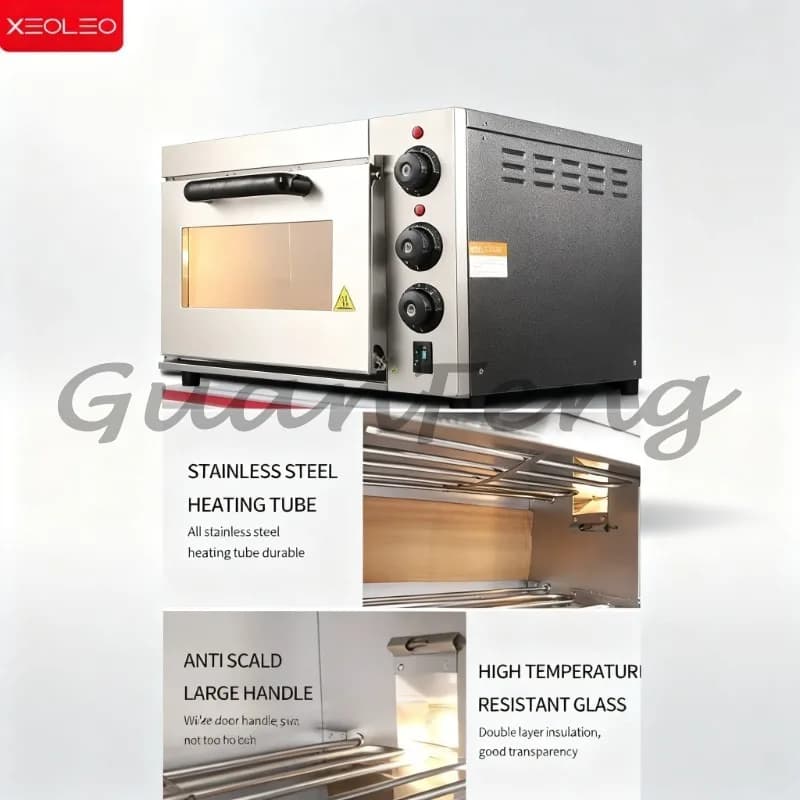 2500W Electric Pizza Oven, High Clearance Single Layer Oven with Pizza Stone, Multi-purpose Toaster for Restaurant Kitchens