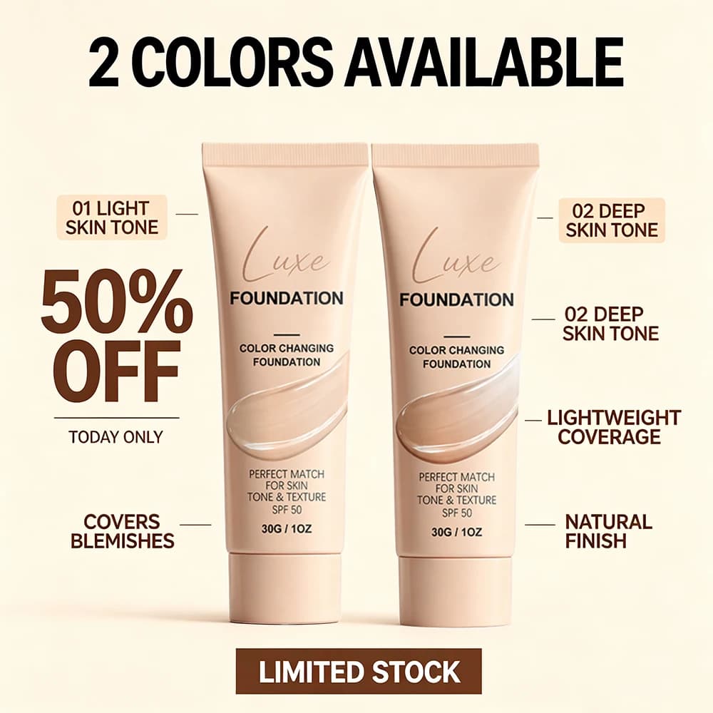 Sunscreen Foundation Lightweight Natural Matte Buildable Coverage UV Protection Liquid Foundation 2 Shades