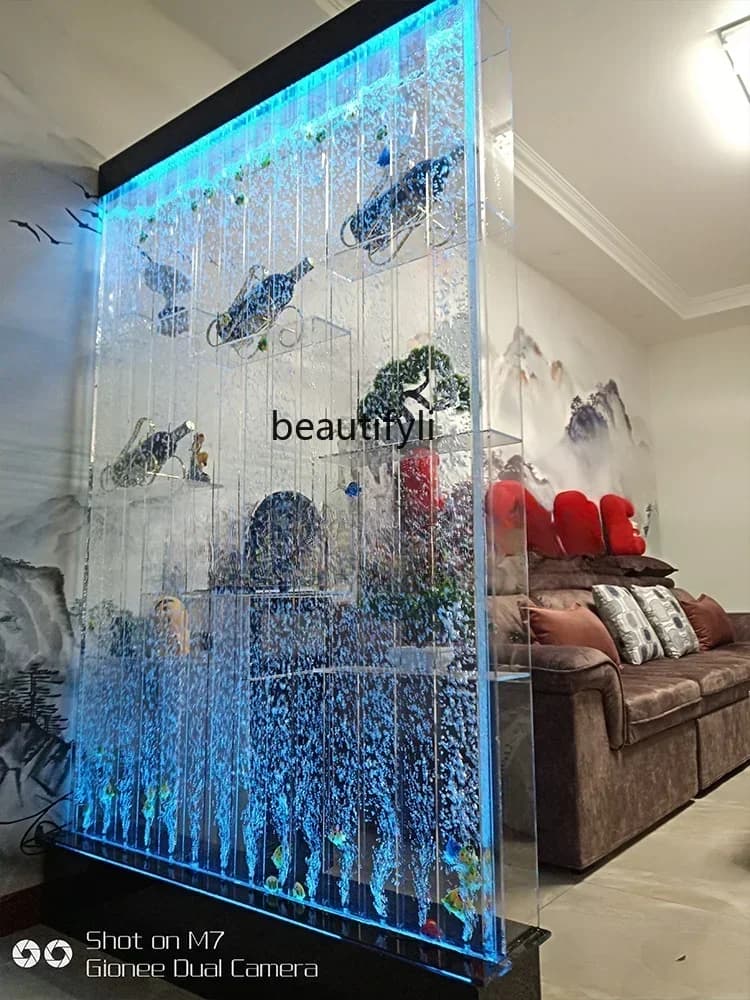 Large Bubble Screen Wine Cabinet Water Curtain Wall Hallway Background Decoration Living Room Flow Bath Curtain Decoration