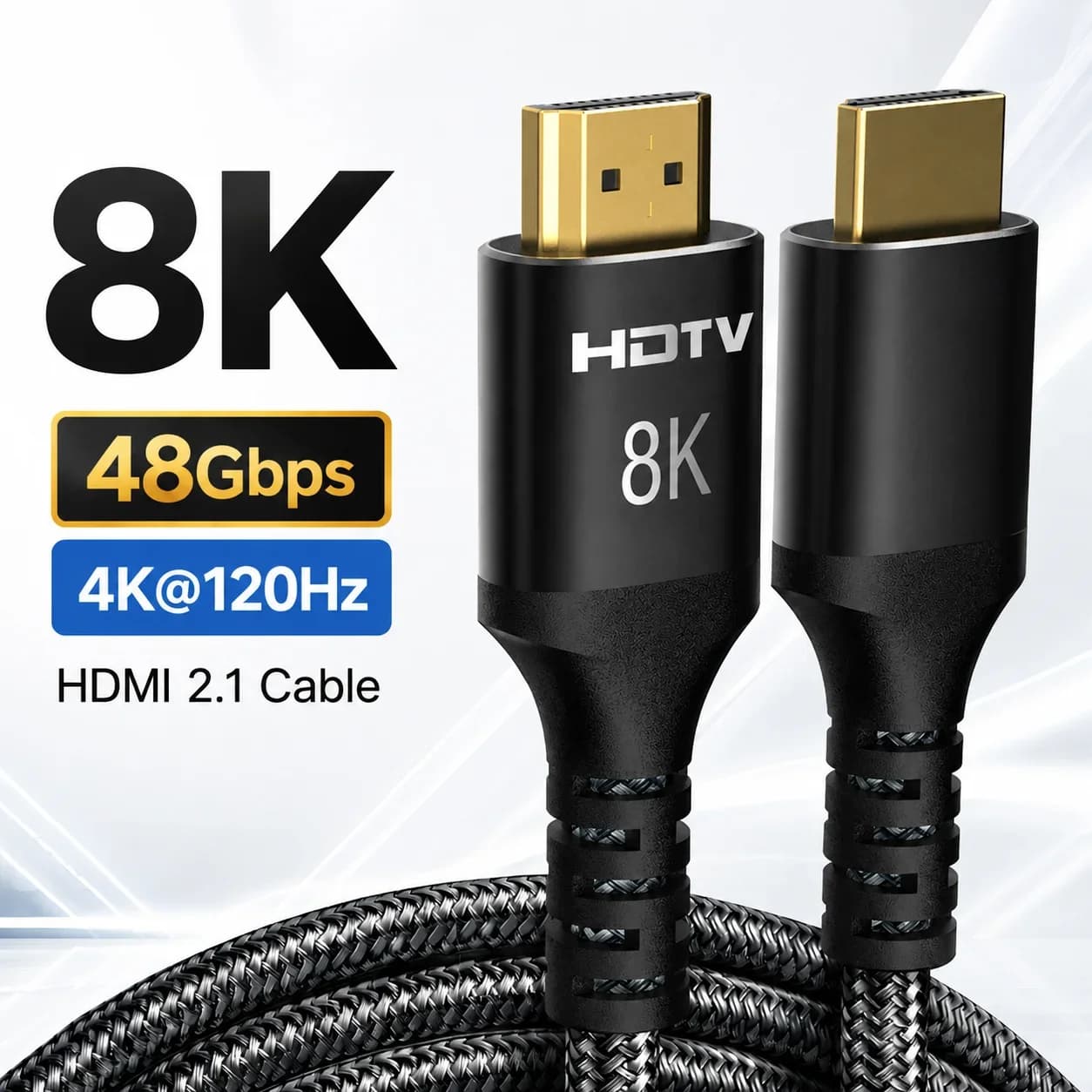 8K HDMI to HDMI 2.1 Cable 48Gbps High Speed 8K 60Hz 4K HDMI-compatible Cable for Switch PC Laptop TV Smart Devices