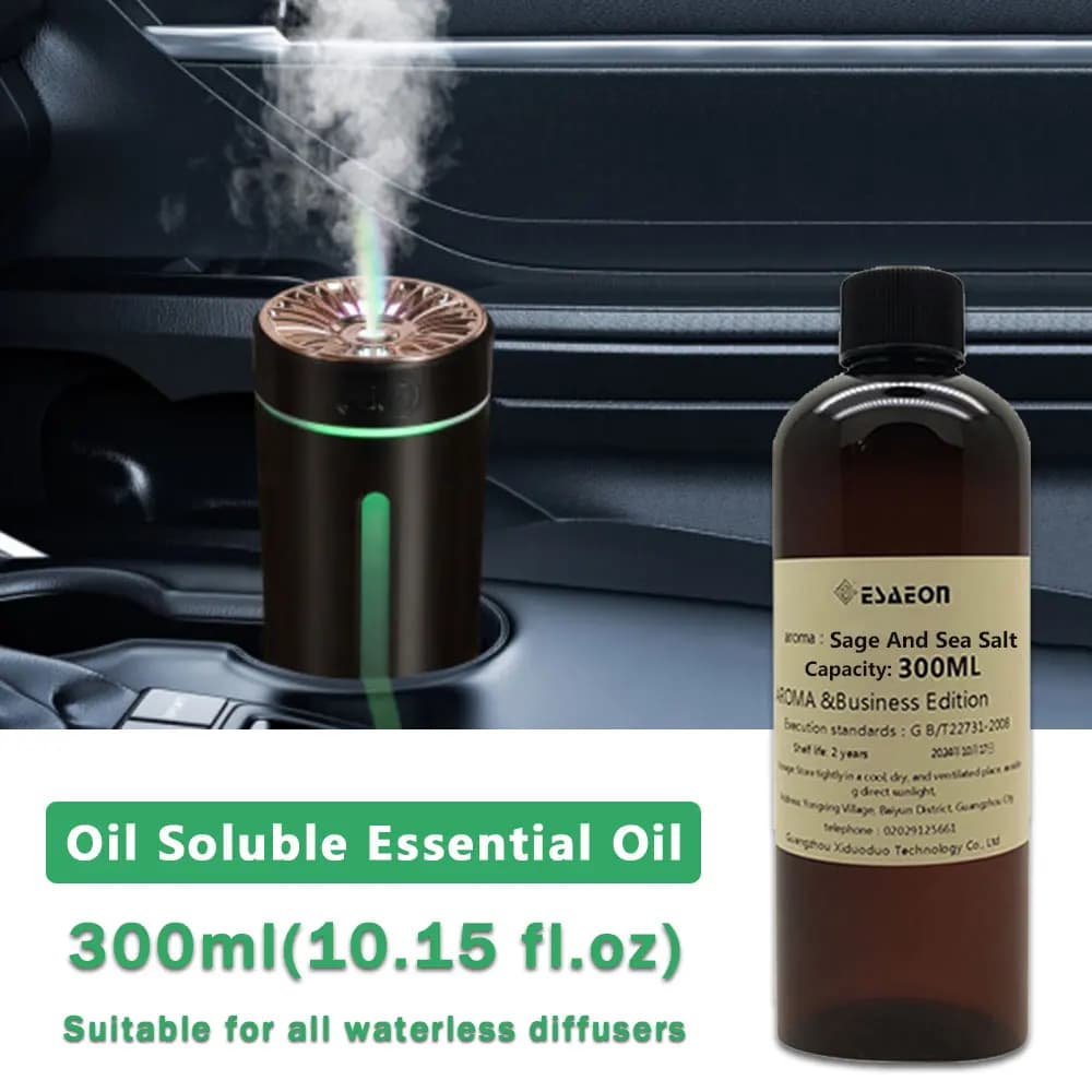 ESAEON 300ml (10.15 fl.oz) Olio Essenziale di Salvia e Sale Marino/Sheraton - Liquido Supplementare per Diffusore, Olio Profumato di Ricambio per Diffusore
