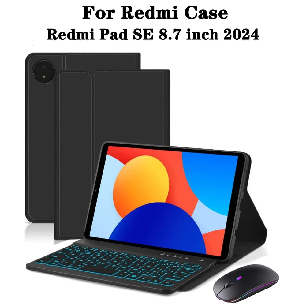 Custodia per tablet Redmi Pad SE 8.7 pollici, cover con tastiera rimovibile per Xiaomi Redmi Pad SE 8.7 pollici con porta penna