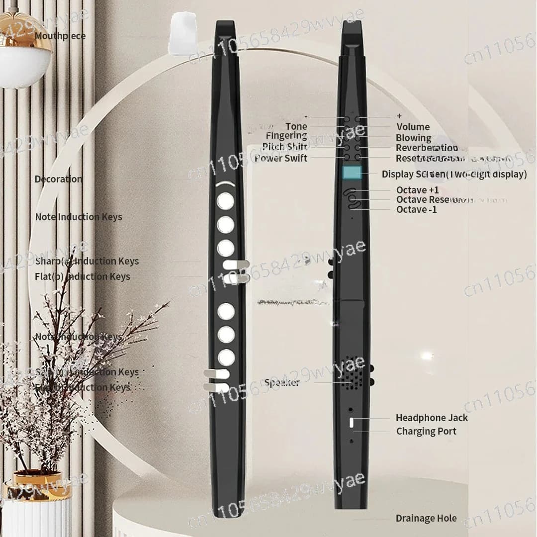 Small Scale Recorder, Professional Instrument, Mini Digital Electronic Wind Instrument, Flute, Saxophone, Flute, Clarinet