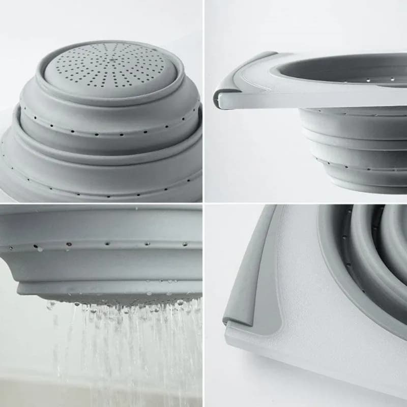 Vegetable& Fruit Chopping Board Multifunctional Kitchen Sink Cutting Board-Expandable PP+ TPR Design With Draining Basket