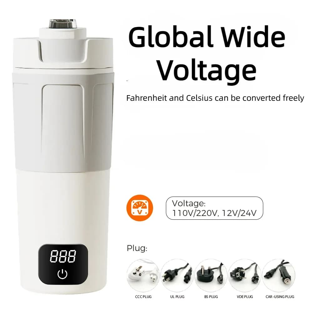 Mini Global Voltage Electric kettle, 304/316 Stainless Steel, 6 Temperature Controls, 600ml Smart Water Cups For Home Traveling