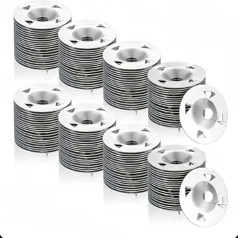Four Claw Anti-Slip Design 28mm Iron Tile Washers, 198 pcs, Wall Construction, Durable Iron Material for Gypsum Board Fixing
