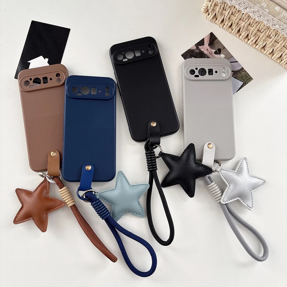 Polka Dot Silicone Star Strap Lanyard Phone Case For Nothing CMF Phone 1 2A 3A 4A Pro Nothing Phone 3 3A Lite 2A 4A Soft Cover