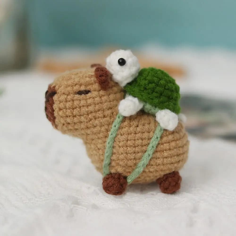 Nuovo kit per animali di peluche all'uncinetto per principianti con uncinetti Set fai da te Capibara Kit all'uncinetto fai da te Prodotto non finito fatto a mano