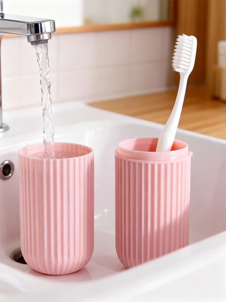 Porta Spazzolino e Dentifricio da Viaggio, Contenitore Portatile, Scatola Organizzatrice, Tazza per Conservazione Domestica