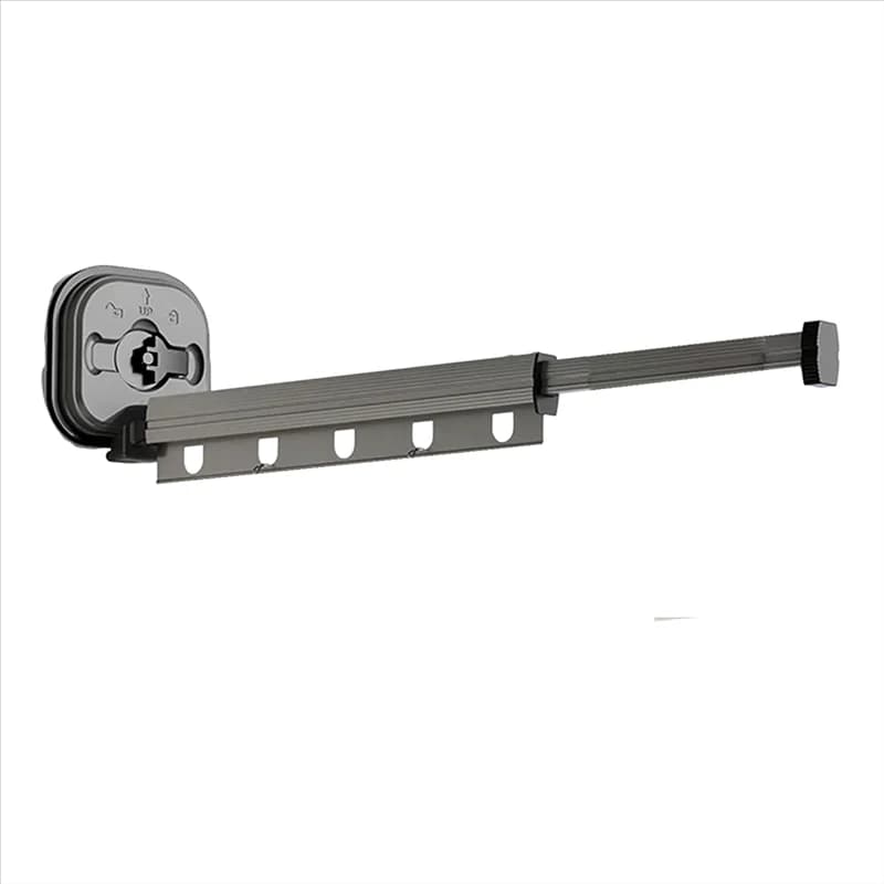 BAAU Appendiabiti pieghevole Appendiabiti in alluminio Appendiabiti nero per montaggio a parete Stendino Ventosa Installare Facile da installare Facile da usare, S