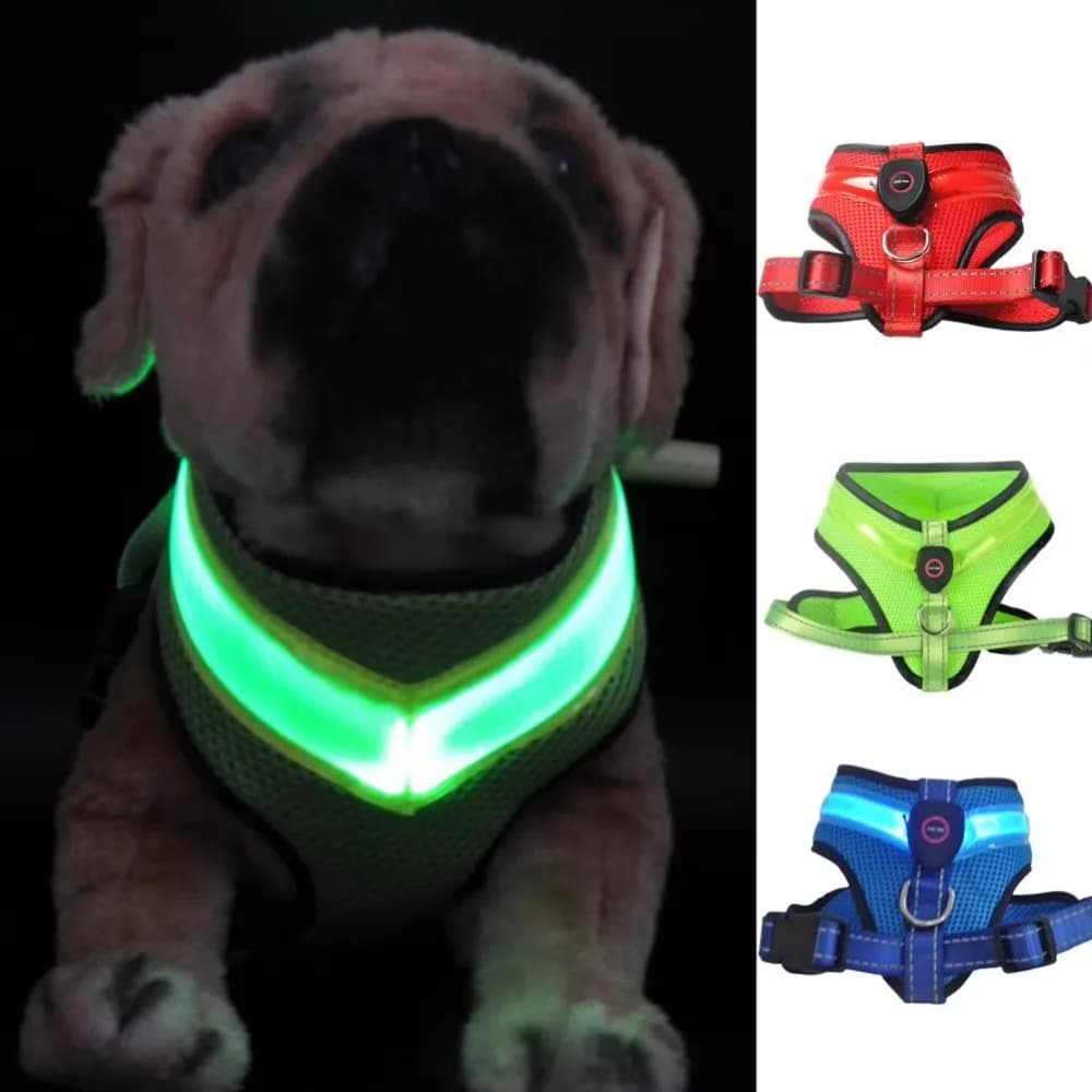 Imbracatura LED Luminosa per Animali Domestici, Resistente e Traspirante, Ricaricabile, Impermeabile, per Uso Esterno