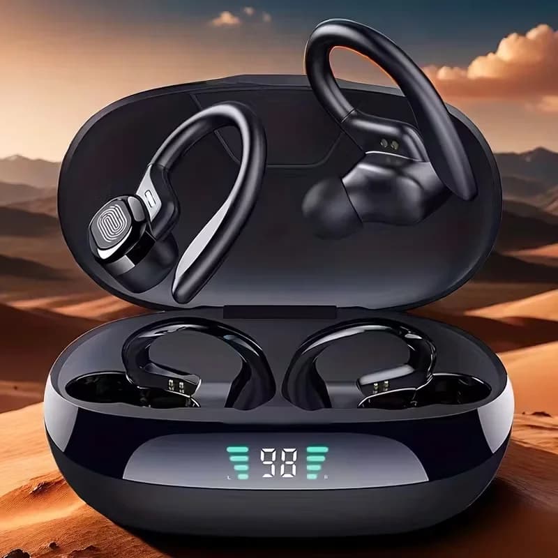 SP16 Earhooks Sports Bluetooth Wireless Headsets with Mic,LED Power Display,ENC,Hifi Gaming Headset for Xiaomi Device