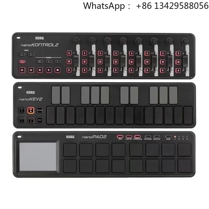 KORG Nano Kontrol2/Key2/Pad2 Controller MIDI Portatile, Pad per Batteria Elettronica, Accessori per Strumenti Musicali